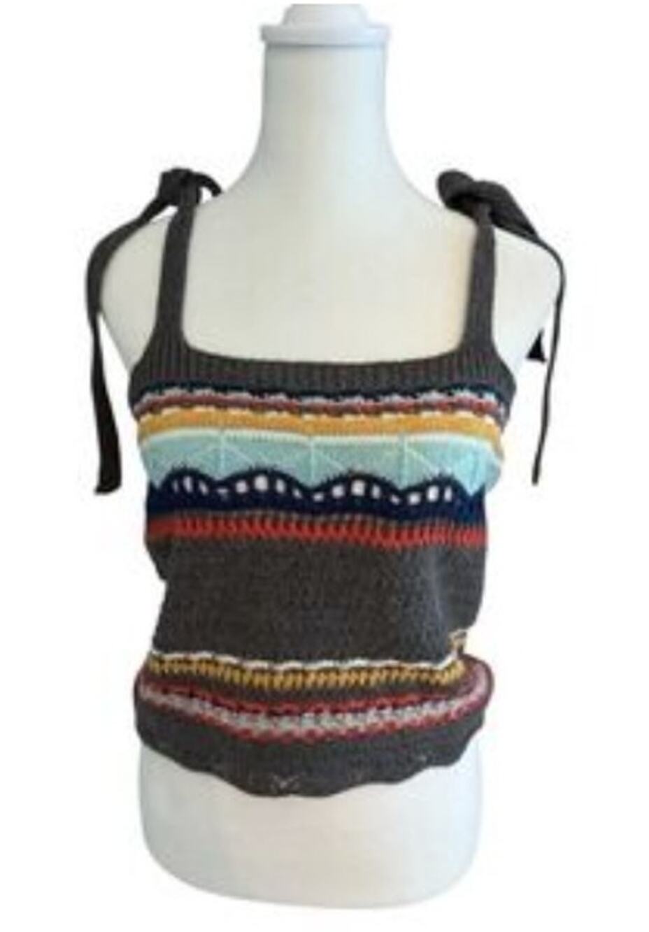POL Striped Knit Crop Top Size Medium NWOT